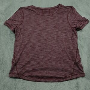 Lululemon Top Womens 6 Red Activewear Casual Yoga Training Gym Short Sleeve